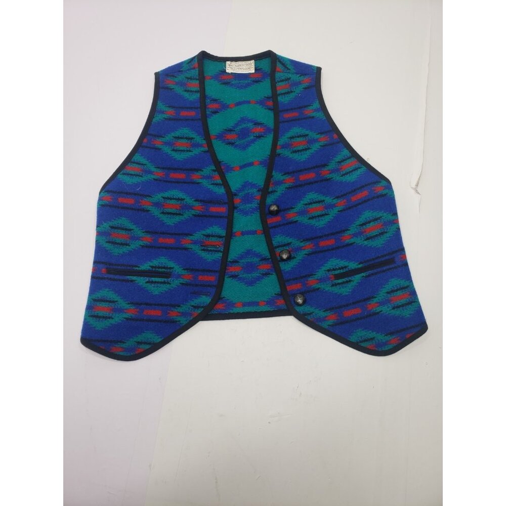 Pendleton High Grade Western Wear Southwestern Aztec Vest Size 10 12% Cotton